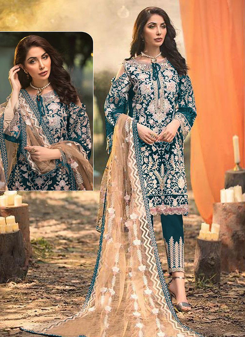 Pakistani 7109 Latest Fancy Designer Heavy Festive Wear Heavy Fox Georgette With Embroidery Work Pakistani Salwar Suit Collection